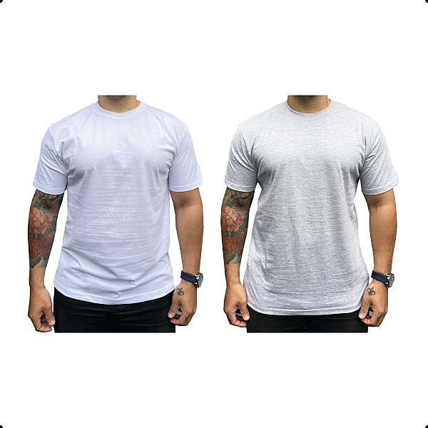 Kit Oorun 2 Camisetas Básicas (Branco e Cinza)