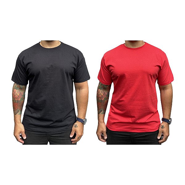 Kit Oorun 2 Camisetas Básicas (Vermelho e Preto)