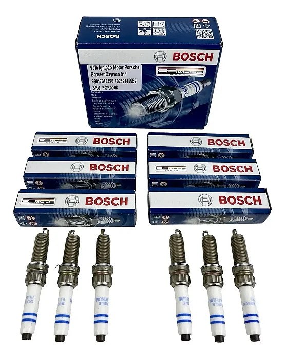 Jogo 06 Velas Ignição Porsche 911 718 Boxster Cayman 982 99917015490