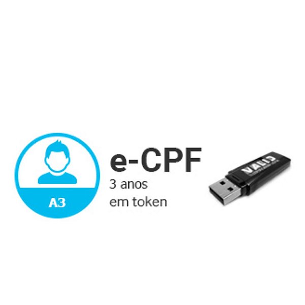 E-CPF A3 DE 3 ANOS EM  TOKEN