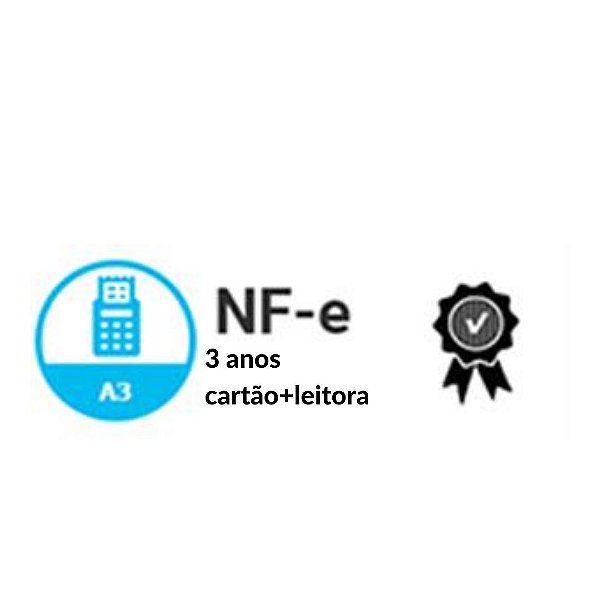 NFE|NFCE A3 DE 3 ANOS EM  CARTÃO + LEITORA