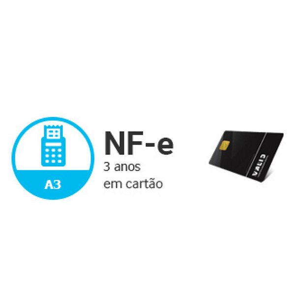 NFE|NFCE A3 DE 3 ANOS EM  CARTÃO