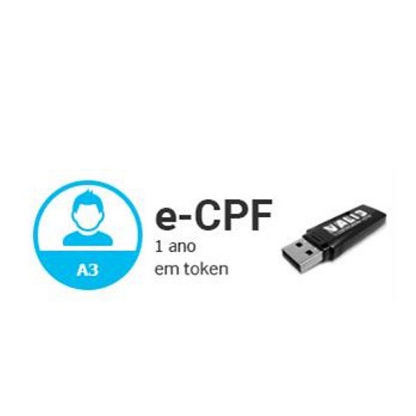 E-CPF A3 DE 1 ANO EM TOKEN