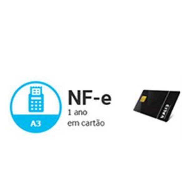 NFE|NFCE A3 DE 1 ANO EM  CARTÃO
