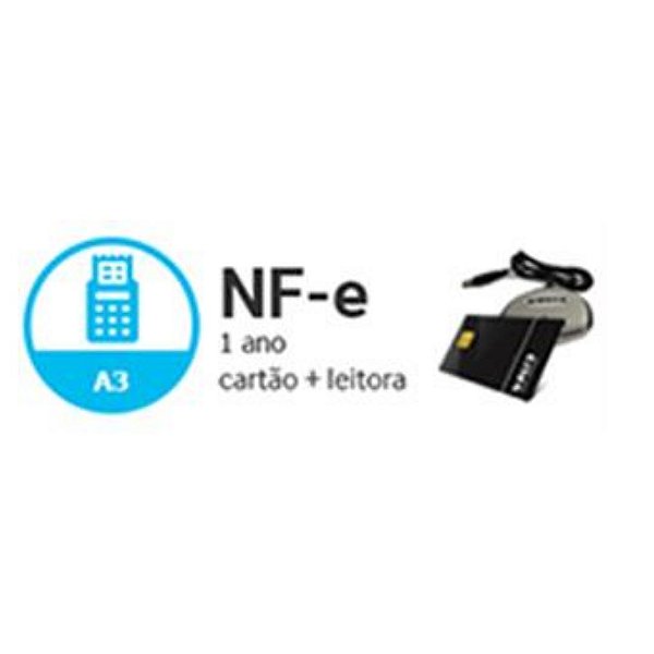 NFE|NFCE A3 DE 1 ANO EM CARTÃO + LEITORA