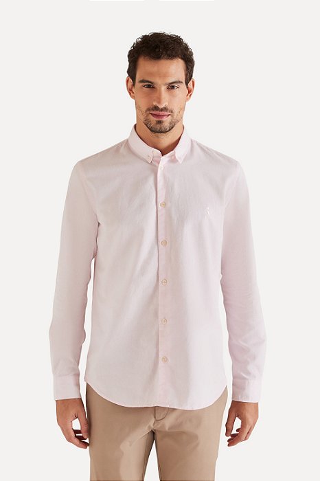 CAMISA ML PF OXFORD COLOR ROSA CLARO