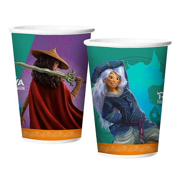 Copo de Papel Festa Raya e o Último Dragão - 180ml - 12 unidades - Regina -