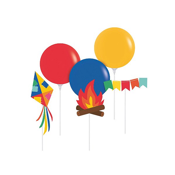 Kit Balão Topo de Bolo Festa Junina - Cromus - Rizzo Balões