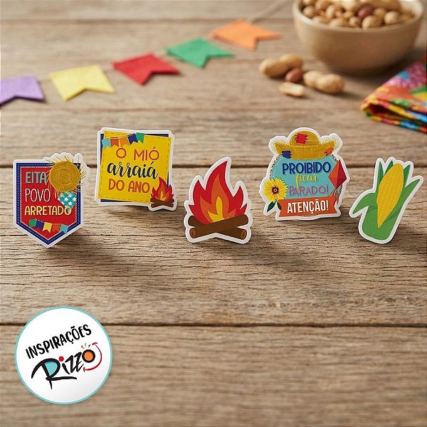 Aplique de Papel Cartão Festa Junina - 08 unidades - Cromus - Rizzo