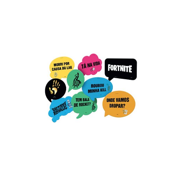 Kit Placas Decorativas Fortnite - 09 unidades - Festcolor - Rizzo