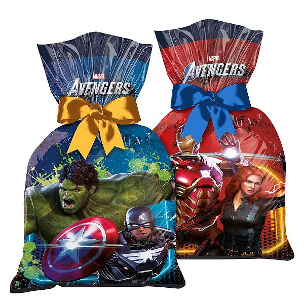 Sacola Plástica para Surpresa Festa Avengers Game Verse - 12 unidades - Regina - Rizzo