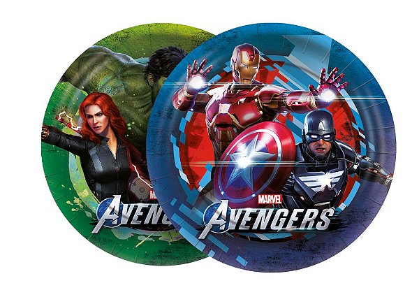 Prato de Papel Redondo Festa Avengers Game Verse - 12 unidades - Regina - Rizzo