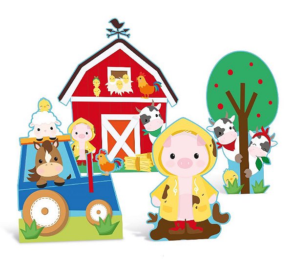 Decorativo de Mesa Festa Fazendinha - 04 unidades - Cromus - Rizzo