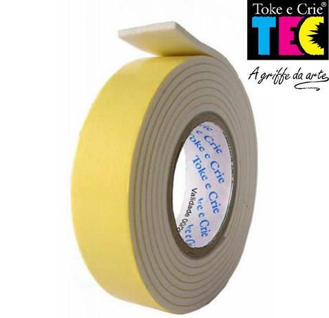 Fita Dupla Face Adesiva Espuma 19mm x 1,5m - 01 Unidade - Toke e Crie TEC - Rizzo