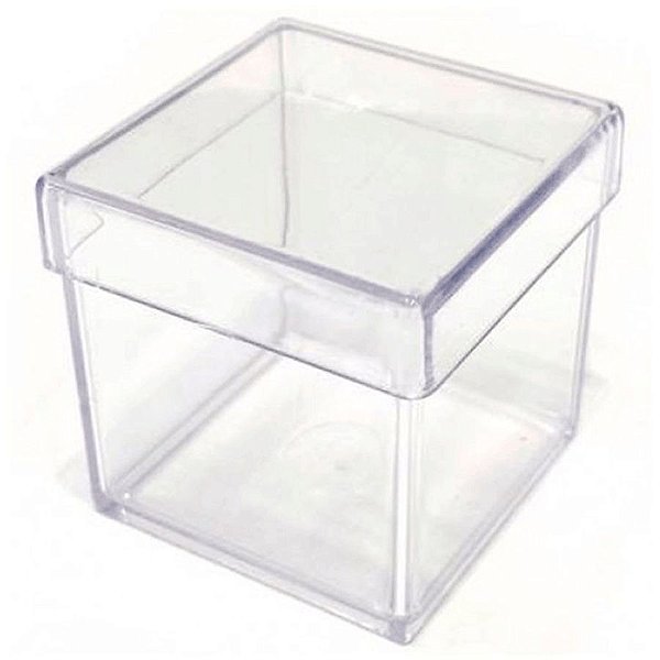 Caixinha Acrílica Lembrancinha Festa - 8cm x 8cm 1 unidade - Rizzo Festas