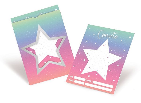 Convite de Aniversário Festa Galaxia - 08 unidades - Cromus - Rizzo