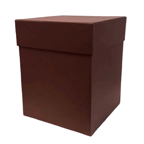 Caixa Rígida Luxo Premium - Marrom Café - 16cm x 16cm x 20cm - Rizzo