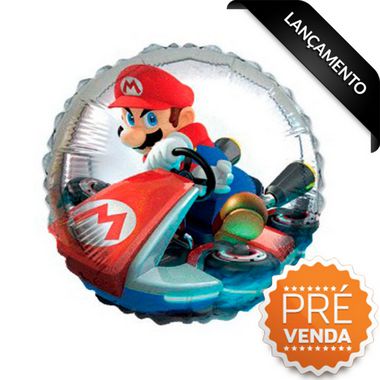 Balão Metalizado Festa Mario Kart 18'' - 1 unidade - Cromus - Rizzo Festas