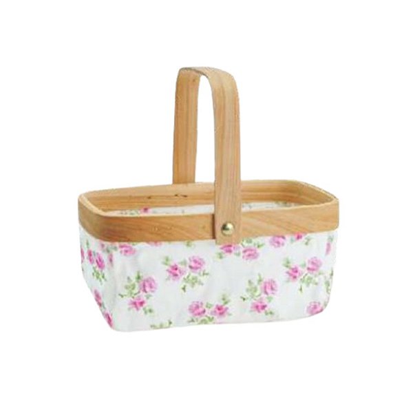Cestinha de Tecido Floral - 16x10x12cm - 01 unidade - Cromus - Rizzo