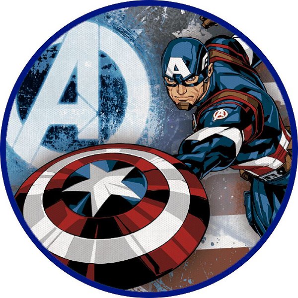 Painel TNT Redondo Vingadores Capitão América - 1,0x1,0m - 01unidade - Piffer - Rizzo