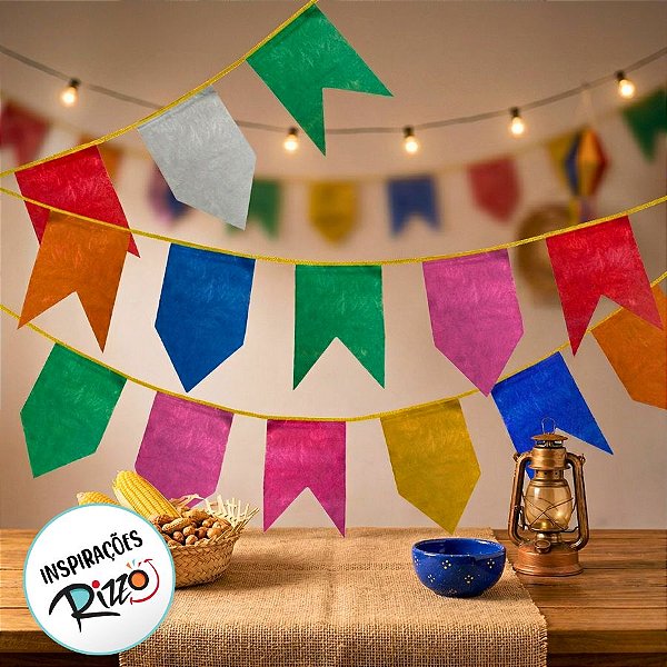 Bandeirinha Festa Junina de Plástico 10 Metros - Rizzo Balões
