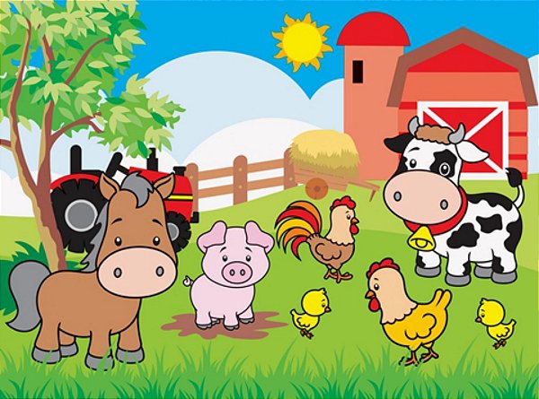 Painel Grande TNT Fazendinha -1,40x1,03cm - Piffer - Rizzo