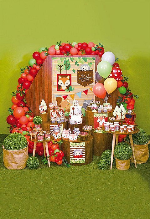Kit Balões - Festa Bosque - Kit com 16 peças - Cromus - Rizzo
