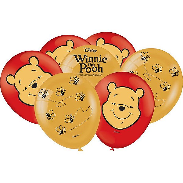 Balão Festa Pooh e Sua Turma - 25 unidades - Festcolor - Rizzo Balões