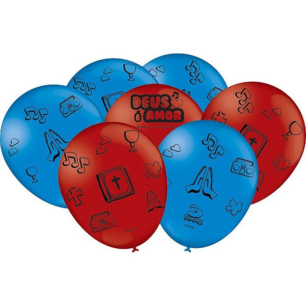 Balão Festa 3 Palavrinhas - 25 unidades - Festcolor - Rizzo Balões