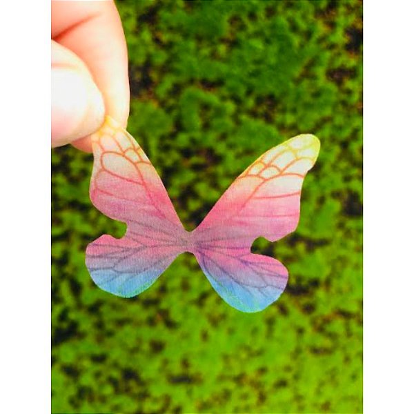 Enfeite decorativo Borboleta Tecido Tie Dye - 10uns - Rizzo Confeitaria