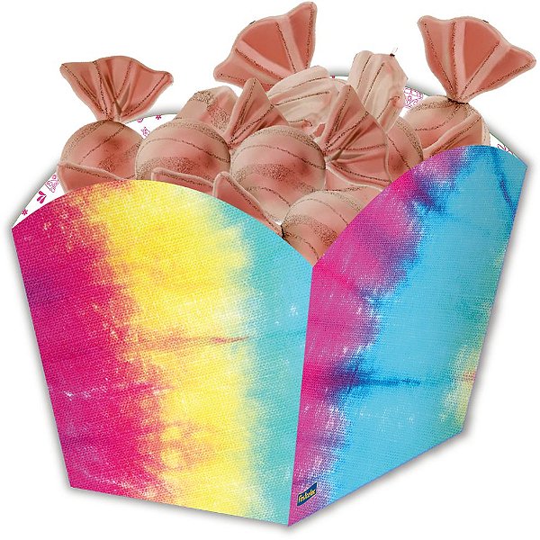 Cachepot Festa Tie Dye - 08 Unidades - Festcolor -  Rizzo Festas