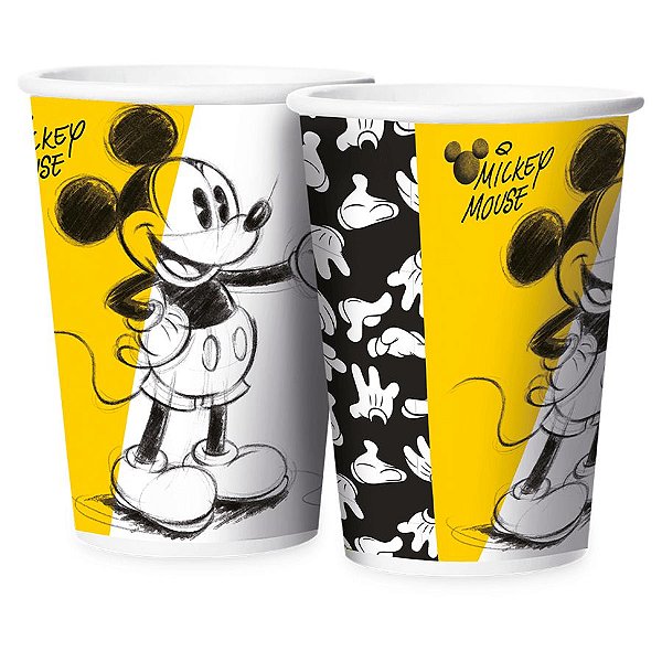 Copo Papel 180ml Festa Mickey Fãs - 12 unidades - Regina -