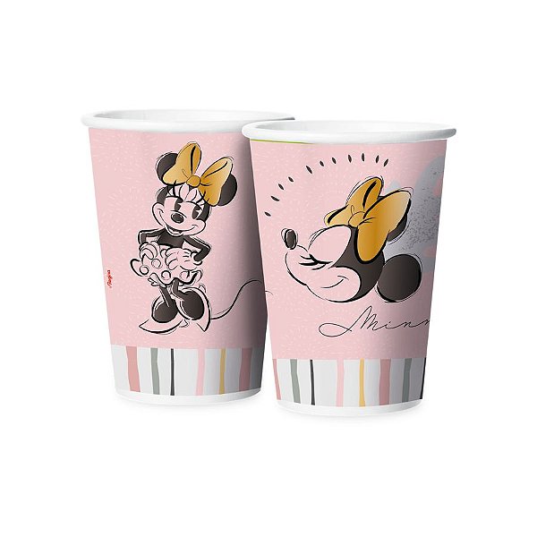 Copo Papel 180ml Festa Minnie Fãs - 12 unidades - Regina -