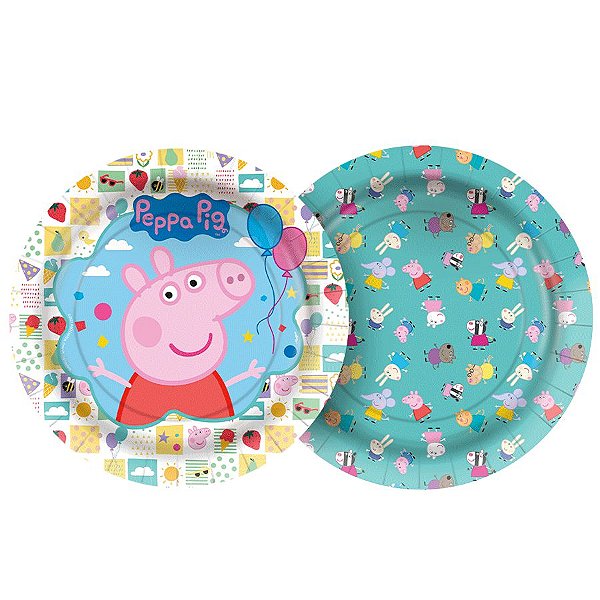 Prato Papel Redondo 18cm - Peppa Pig Clássica - 12 unidades - Regina