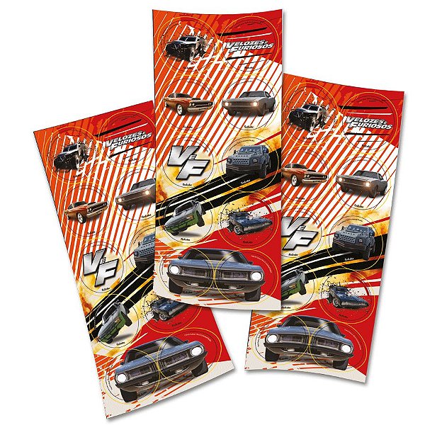 Adesivo Redondo - Festa Velozes e Furiosos - 30 Unidades - Festcolor