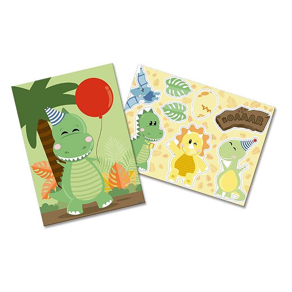Kit Decorativo Festa Dino Baby - 1 Unidades - Festcolor - Rizzo