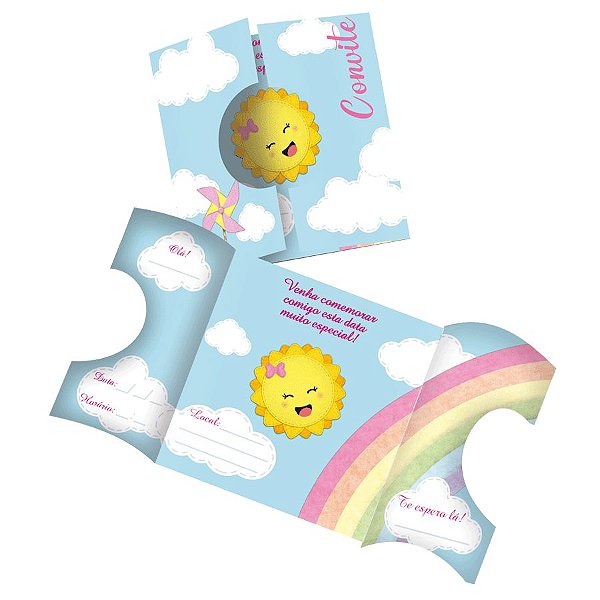 Convite Festa Raio de Sol - 8 Unidades - Festcolor - Rizzo