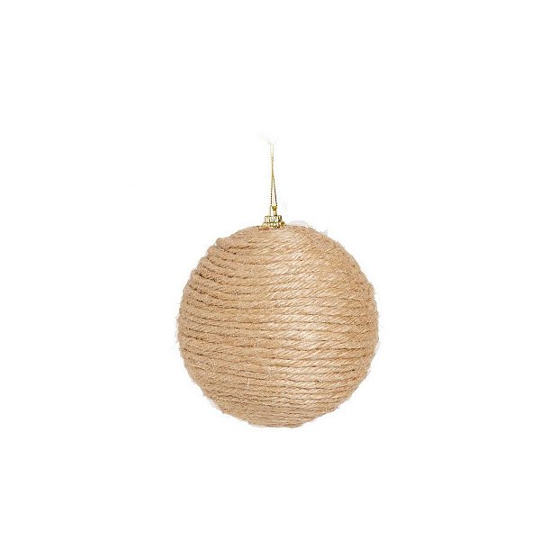 Kit Bolas Cordão Juta 8cm - 06 unidades - Cromus Natal - Rizzo Balões