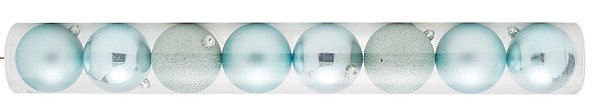 Bolas em Tubo Mint 7cm - 08 unidades - Cromus Natal - Rizzo Balões
