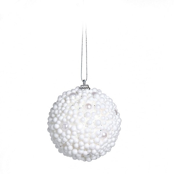 Kit Bolas Pérolas Branca 10cm - 04 unidades - Cromus Natal - Rizzo Balões