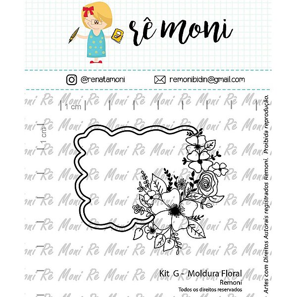Carimbo G  Moldura Floral Cod 41000065 - 01 Unidade - Lilipop Carimbos - Rizzo