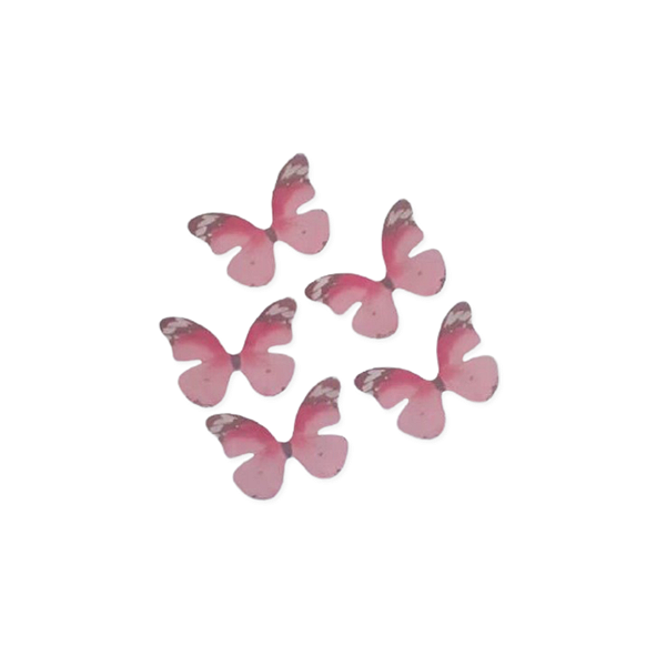 Enfeite Tecido Decorativo Borboleta Rosa - ArtLille - 10 Uni - Rizzo