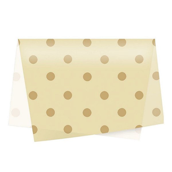 Papel de Seda - 49x69cm - Big Poá Ouro e Marfim - 10 folhas - Rizzo