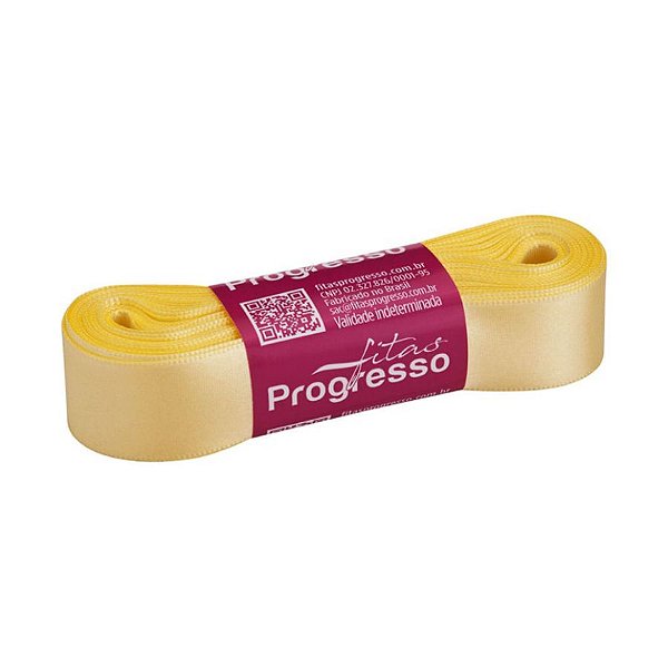 Fita de Cetim Progresso 22mm nº5 - 10m Cor 1389 Amarelo Bebê - 01 unidade