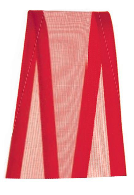 Fita Voal com Cetim Progresso  ZC009 38mm - 10m Cor 209 Vermelho - 01 Unidade - Progresso - Rizzo