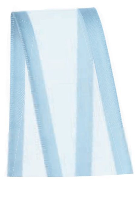 Fita Voal com Cetim Progresso  ZC009 38mm - 10m Cor 212 Azul Bebê - 01 Unidade - Progresso - Rizzo