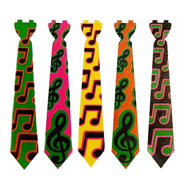 Brinde Gravatas - E - Notas Musicais Neon 10 Unidade - Rizzo