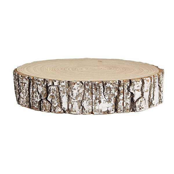 Bolacha de Madeira Marrom Nevado 25cm - 01 unidade - Cromus Natal - Rizzo Balões