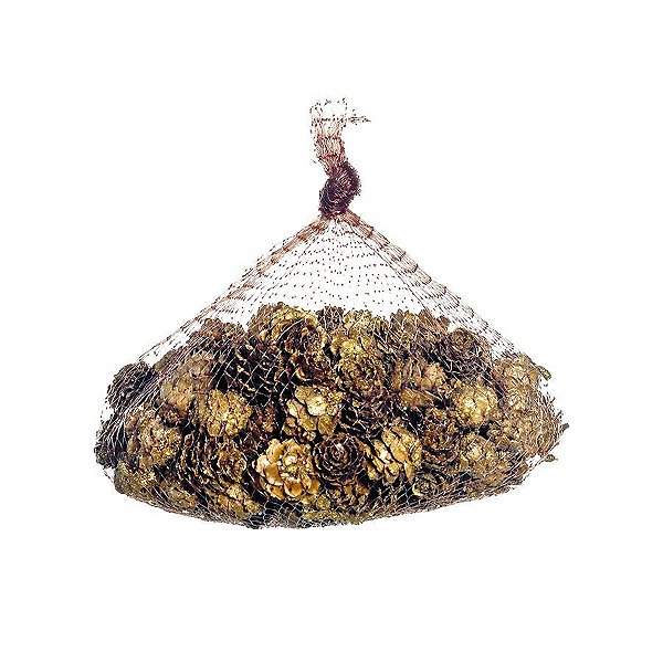 Saquinho com Pinhas Natural 20cm - 01 unidade - Cromus Natal - Rizzo Balões