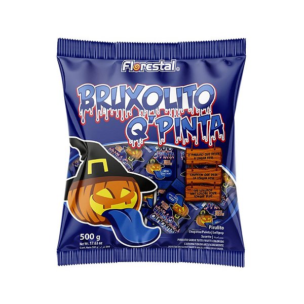 Pirulito Bruxolito Q'Pinta - 500g - 50 Unidades - Florestal - Rizzo